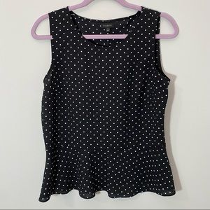 Talbots sleeveless white polka dot blank tank top 8